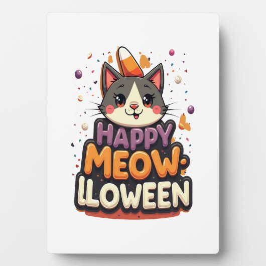 ハッピーにゃんハロウィン 猫 フォトプラーク (正面)