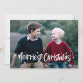 ハッピーに描かれた最も楽しいクリスマスの写真カード シーズンカード (正面)