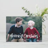 ハッピーに描かれた最も楽しいクリスマスの写真カード シーズンカード (スタンド正面)