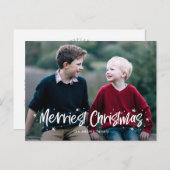 ハッピーに描かれた最も楽しいクリスマスホリデーポストカード シーズンポストカード (正面/裏面)