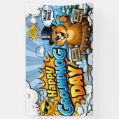 ハッピーのんきな日  面白い背景 横断幕 (縦)