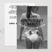 ハッピーのアニバーサリー セクシー で なughty 招待状 (正面/裏面)