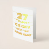 ハッピーのゴールドバースデー 27歳の誕生日 ゴールドホイル 箔カード (正面)