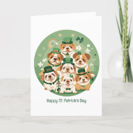 ハッピーのセントパトリックデー 英語のブルドッグ シーズンカード