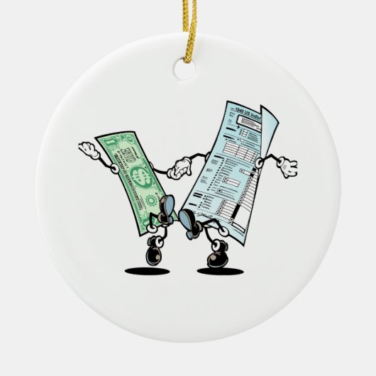 ハッピーの税金の日 セラミックオーナメント (正面)