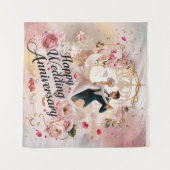 ハッピーの結婚記念日の壁画＃6 タペストリー (正面(横))