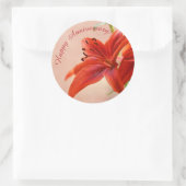 ハッピーの結婚記念日 オレンジチーターリリーの写真 ラウンドシール (バッグ)