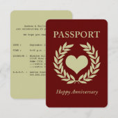 ハッピーの結婚記念日 パスポート 招待状 (正面/裏面)