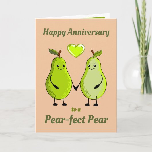 ハッピーの結婚記念日 パン・ペア・グリーティングカード カード (正面)