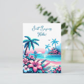 ハッピーの結婚記念日 | ピクセルアートの海 ポストカード (スタンド正面)