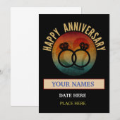 ハッピーの結婚記念日 招待状 (正面/裏面)