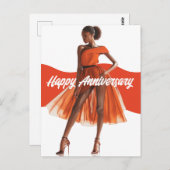 ハッピーの結婚記念日 美しいよ。 メラニンシスタ ブラック。 ポストカード (正面/裏面)