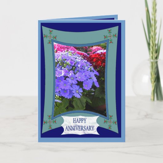 ハッピーの結婚記念日、美しい紫 カード (正面)