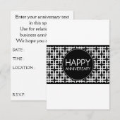 ハッピーの結婚記念日 (cinderStripe) 招待状 (正面/裏面)