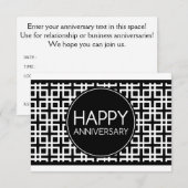 ハッピーの結婚記念日 (cinderStripe) 招待状 (正面/裏面)