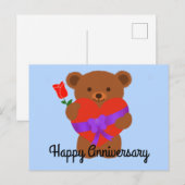 ハッピーの記念日 かわいい テディベア #1 ポストカード (正面/裏面)