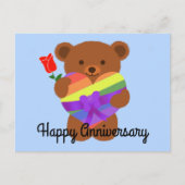 ハッピーの記念日 かわいい テディベア #2 ポストカード (正面)