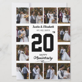 ハッピーの記念日 12 枚の写真 コラージュ 案内状