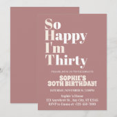 ハッピーの30歳 おしゃれな30歳の誕生日パーティー 招待状 (正面/裏面)