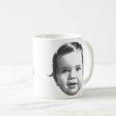 ハッピーまたは動揺ムード幼児ガールコーヒーマグ コーヒーマグカップ (正面右)