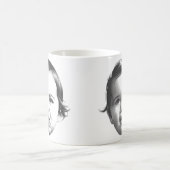 ハッピーまたは動揺ムード幼児ガールコーヒーマグ コーヒーマグカップ (中央)