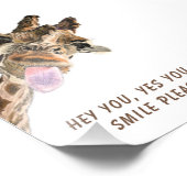 ハッピーよくはしゃぐキリンカスタム文字おもしろいポスター フォトプリント            (角)