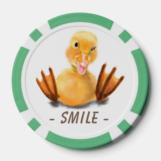ハッピーよくはしゃぐダックおもしろいトランプのポーカーチップスマイル ポーカーチップ (裏面)