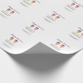 ハッピーアイスクリームの名前を追加 ウェブサイト ソーシャルメディア ラッピングペーパー (角)