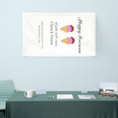 ハッピーアイスクリームの名前を追加 ウェブサイト ソーシャルメディア 横断幕 (トレードショー)