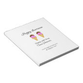 ハッピーアイスクリームの名前ウェブサイトソーシャルメディアを追加 ノートパッド (アングル)