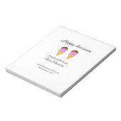 ハッピーアイスクリームの名前ウェブサイトソーシャルメディアを追加 ノートパッド (回転)