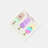 ハッピーアイスクリーム笑顔バー&ポップス スタンダードカクテルナプキン (角)