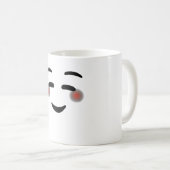 ハッピーアイズ顔赤面絵文字 コーヒーマグカップ (正面右)
