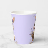 ハッピーアイリングイースターバニーエッグラベンダーボウ 紙コップ (左)