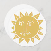 ハッピーアイリングサン顔陽気グリーティングカード (正面/裏面)