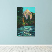 ハッピーアイレスから北ドームとマーセド川 キャンバスプリント (インサイチュ (ウッドフロア))