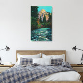 ハッピーアイレスから北ドームとマーセド川 キャンバスプリント (インサイチュ (寝室))