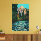 ハッピーアイレスから北ドームとマーセド川 キャンバスプリント (インサイチュ (リビング))