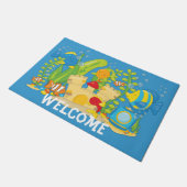 ハッピーアクアリウム魚 ドアマット (アングル)