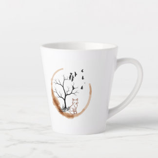 「ハッピーアクシデント」キツネマグカップ - 優雅で芸術的な、考え深い カフェラテマグ