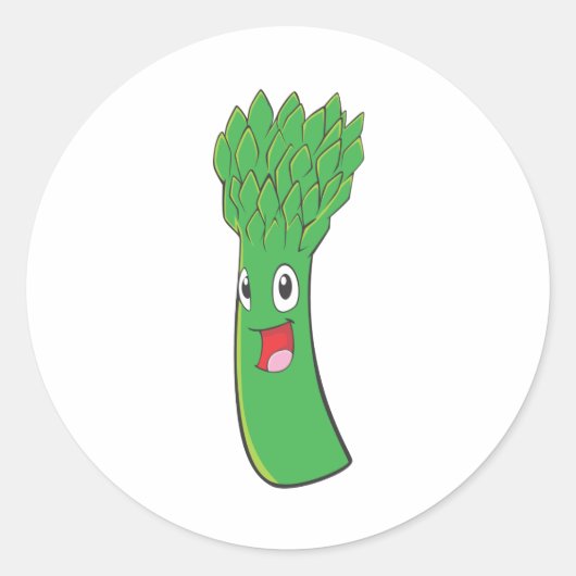 ハッピーアスパラガス野菜 ラウンドシール (正面)