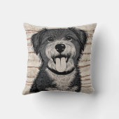 「ハッピーアップ」白黒ドッグ装飾用クッション クッション (裏面)