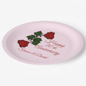 ハッピーアドイベントレッドローズ紙プレート ペーパープレート (アングル)