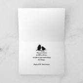 ハッピーアニバーサリーかわいい鳥カップルのシルエット カード (内部)