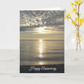 ハッピーアニバーサリーかわいらしカード曇り夕日 カード (黄色い花)