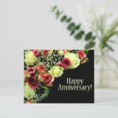 ハッピーアニバーサリーのバラ ポストカード (スタンド正面)