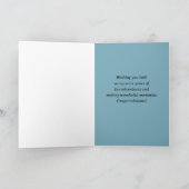 ハッピーアニバーサリーウォーターフォールパーソナライズされたブリッジ カード (内部)