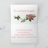 ハッピーアニバーサリーエレガントピンクヴィンテージバラ カード (内部)