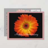 ハッピーアニバーサリーオレンジガーベラデイジー ポストカード (正面/裏面)