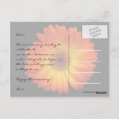 ハッピーアニバーサリーオレンジガーベラデイジー ポストカード (裏面)